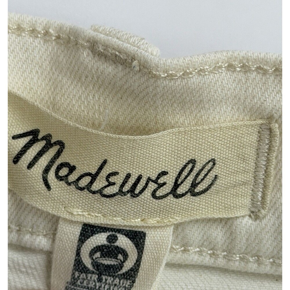 Madewell Perfect Vintage Wide Leg Crop Jeans Womens 28 Beige High Rise Raw Hem D - Picture 7 of 12